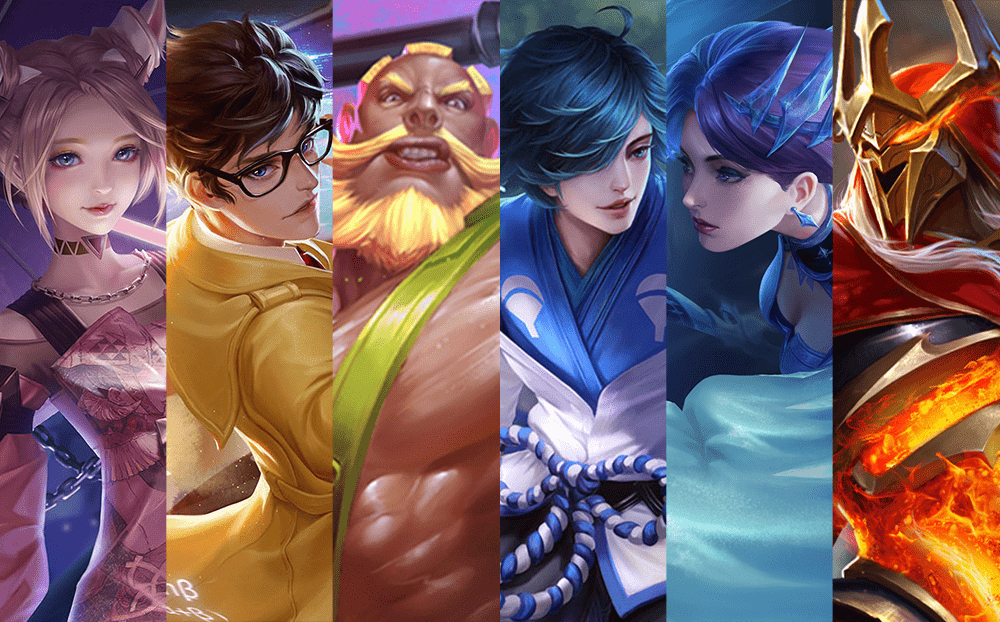 诸葛亮-黄金分割率,程咬金-爱与正义,庄周-鲤鱼之梦,镜-冰刃幻境,夏侯