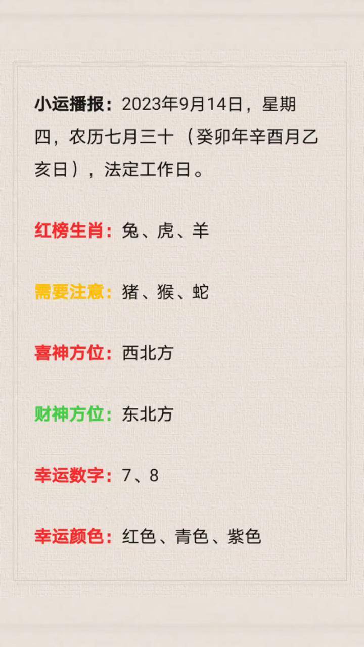 9月12日每日生肖运势(9月12日每日生肖运势查询)