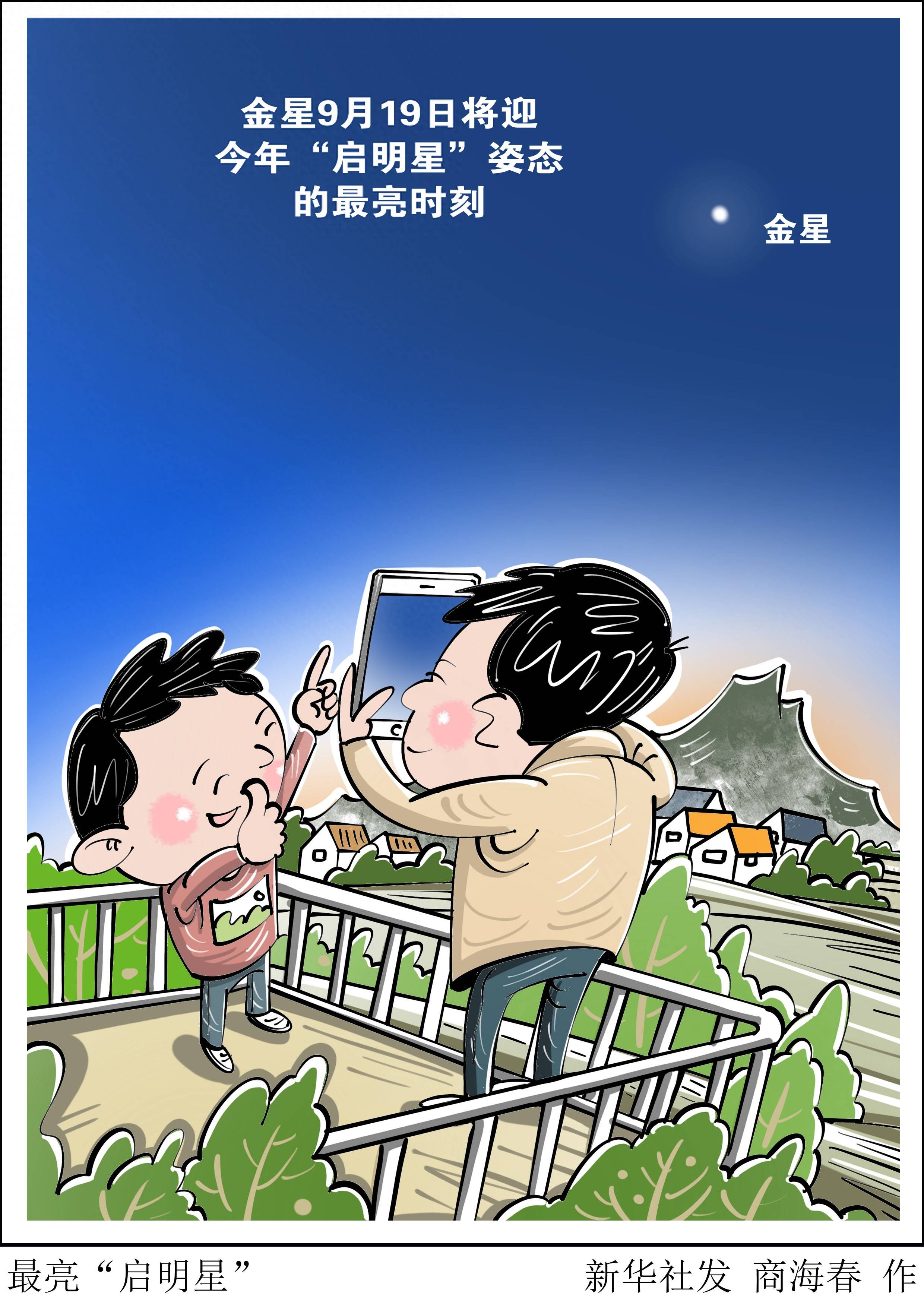 (图表·漫画)〔星空有约〕最亮"启明星"_新华社_时刻_姿态