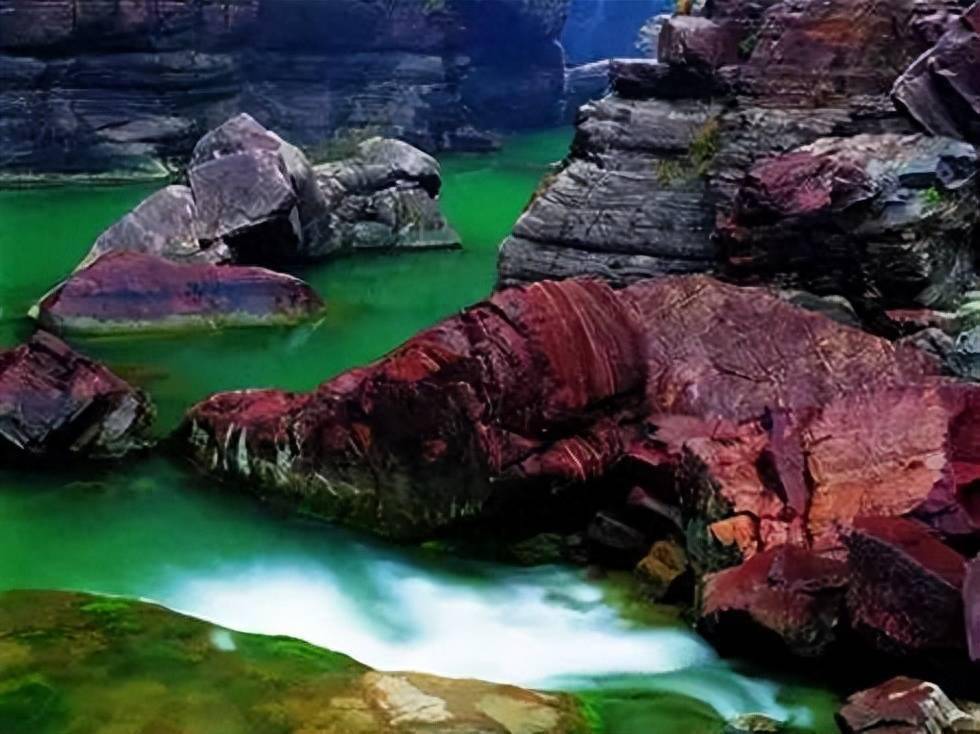 河南云台山红石峡景色_峡谷_风景区_子房