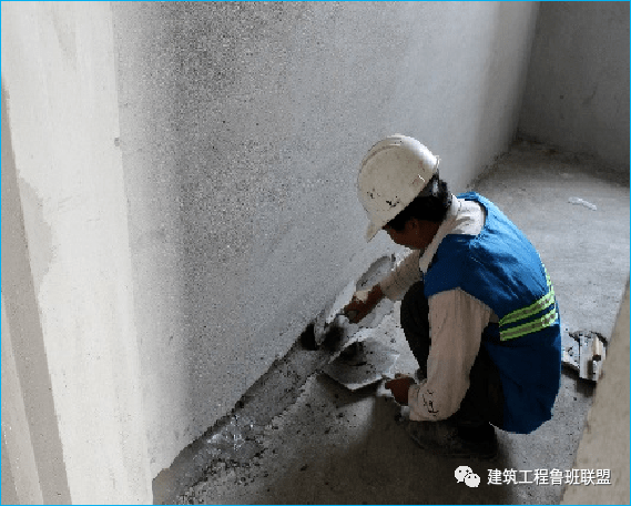 3,顶棚找角方正,顺直;4,卫生间地面阴角及管跟水泥砂浆做成八字圆弧形