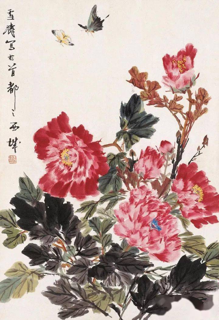 小写意牡丹画100幅，美醉了！_手机搜狐网