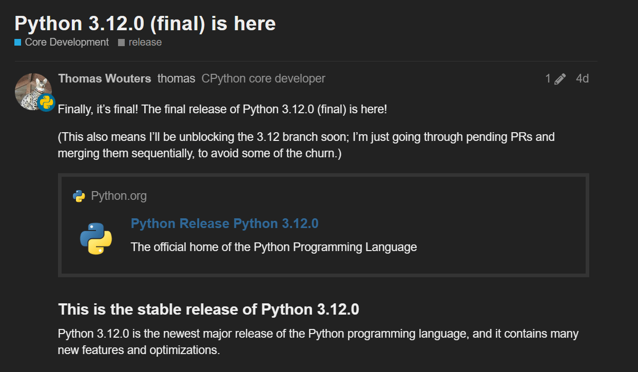 Python 3.12 版本正式推出：f-string解析改进，整体性能提升 5%_相关_错误_Buffer