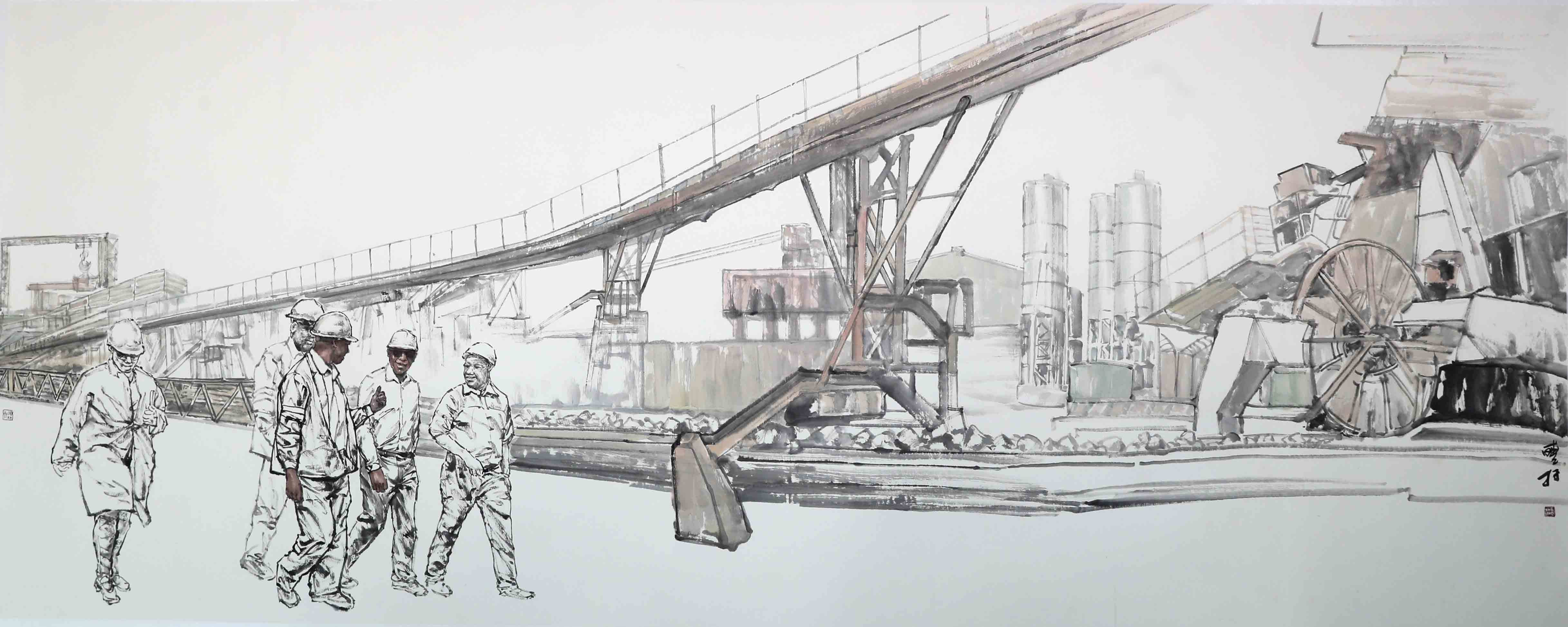 《走一带一路 谱钢铁新篇》——孙晓材绘画作品赏析