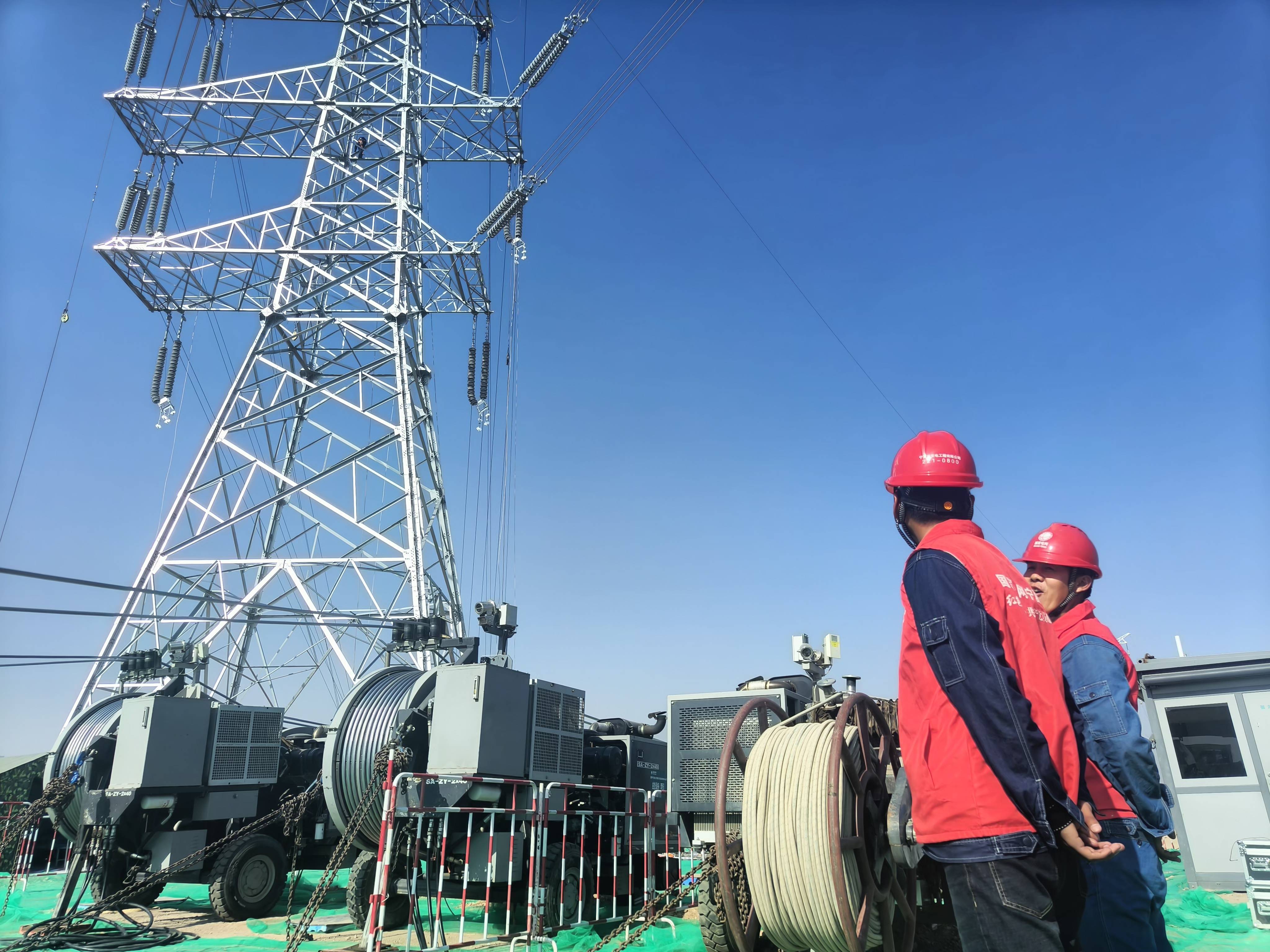 北部电网沙湖至多晶硅220千伏线路工程全线贯通_施工_作业_宁夏