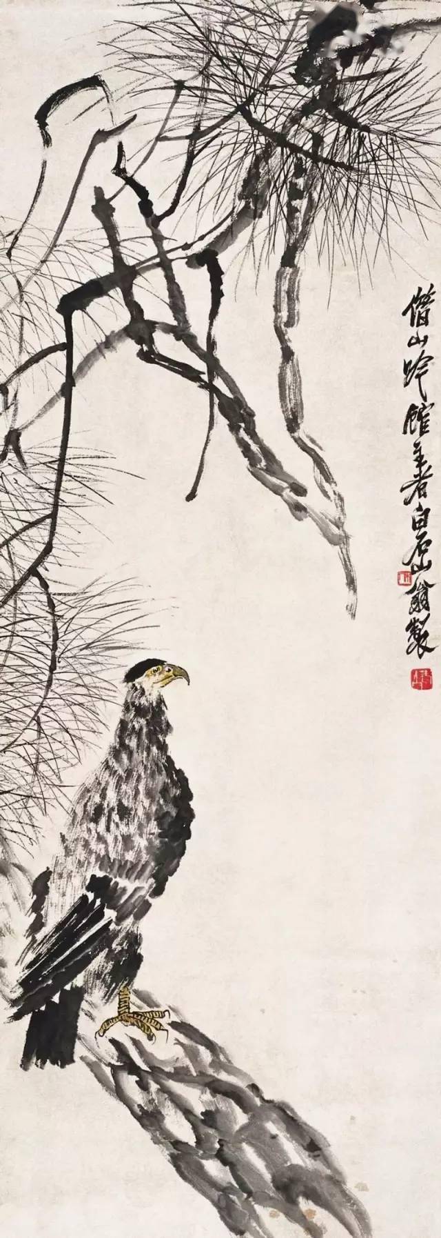 名家画笔下的鹰,谁的最凶猛?_潘天寿_李苦禅_徐悲鸿