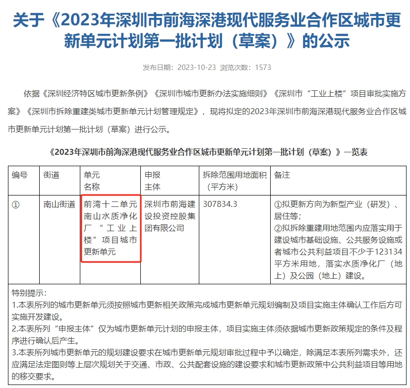 前海,传来重大消息!_净化_水质_项目