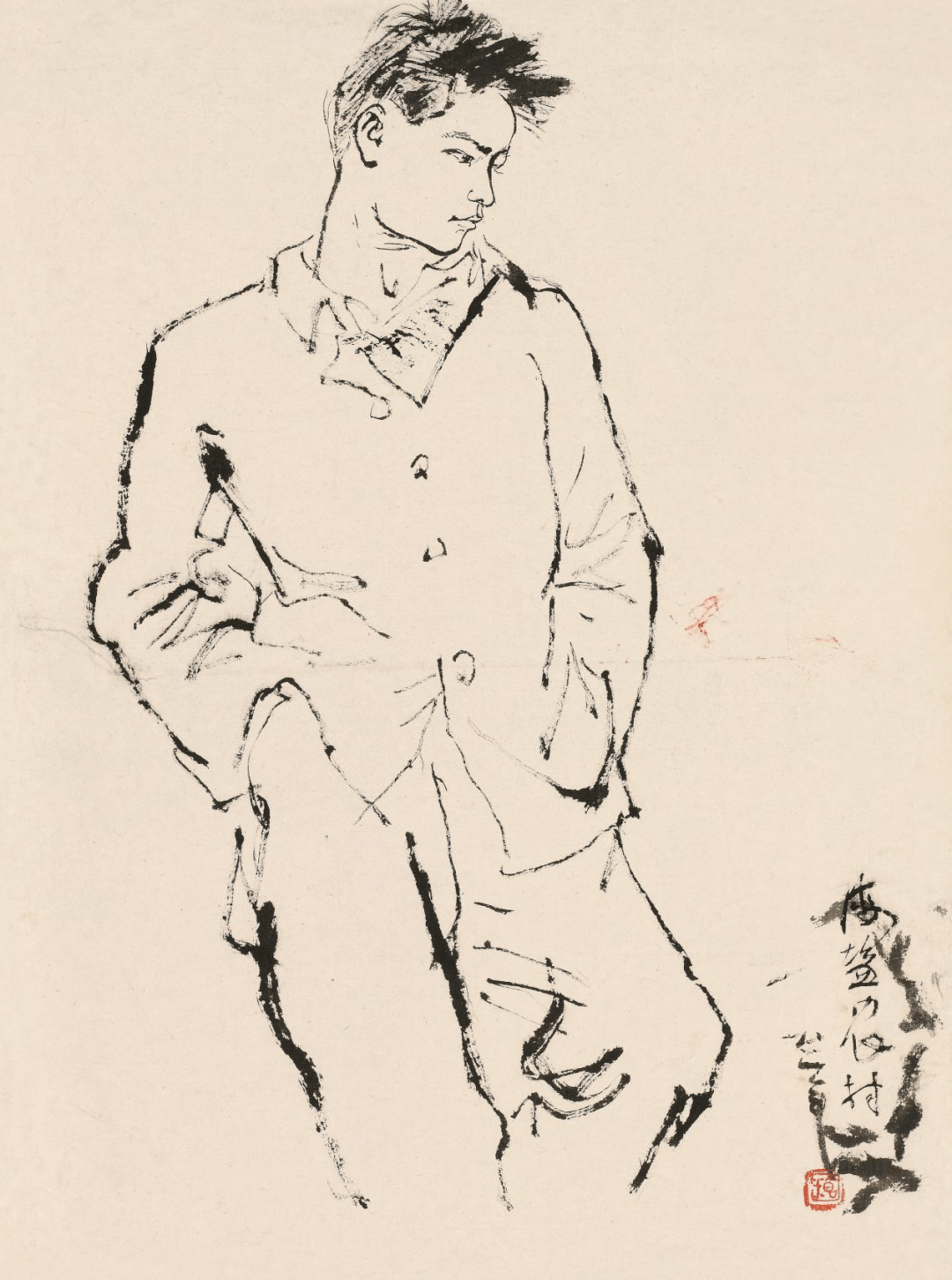 5cm 1981吴冠中云南行——林间竹楼纸本 钢笔 21cmx30cm 1978李震坚
