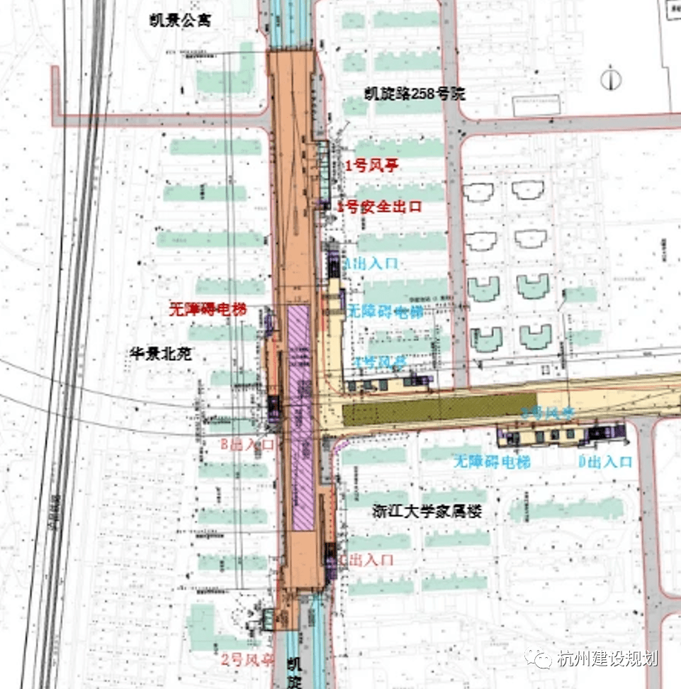 杭州地鐵四期站點示意圖(第一批)_交叉口_平面圖_地下