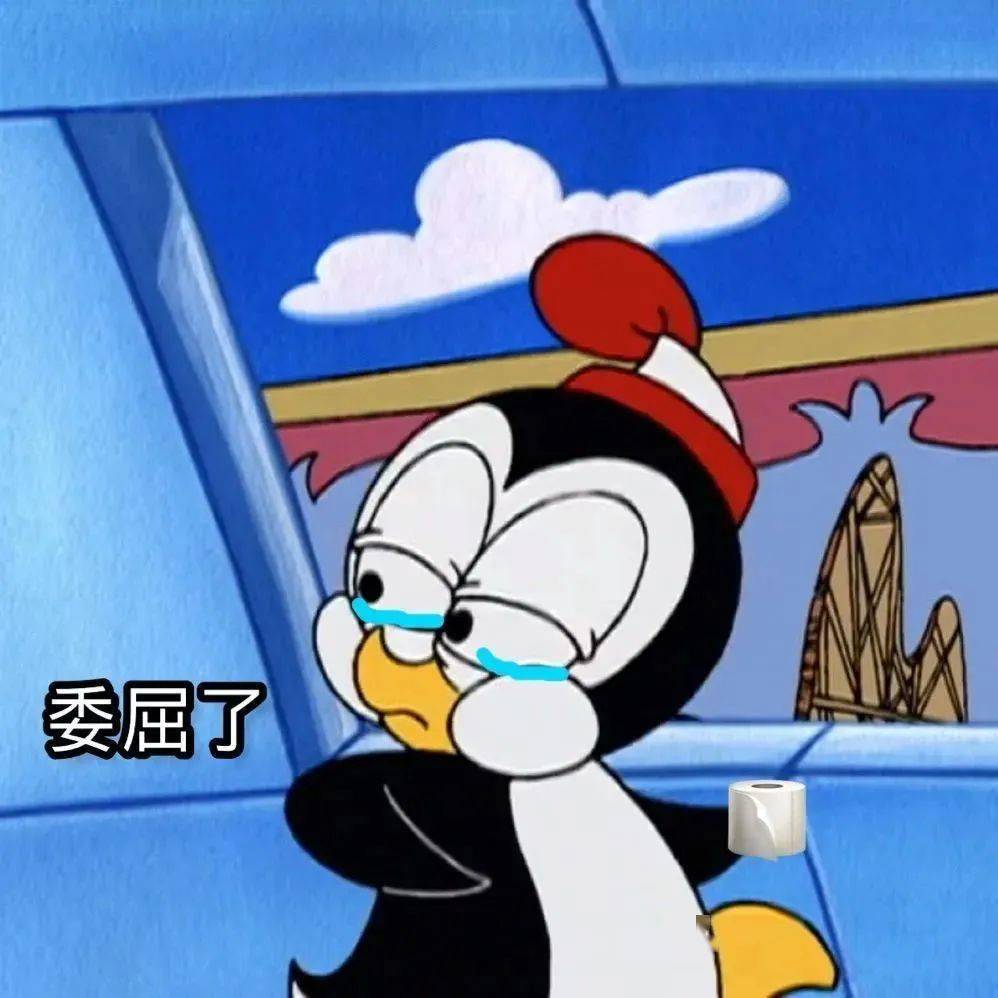 企鹅捂嘴哭表情包图片