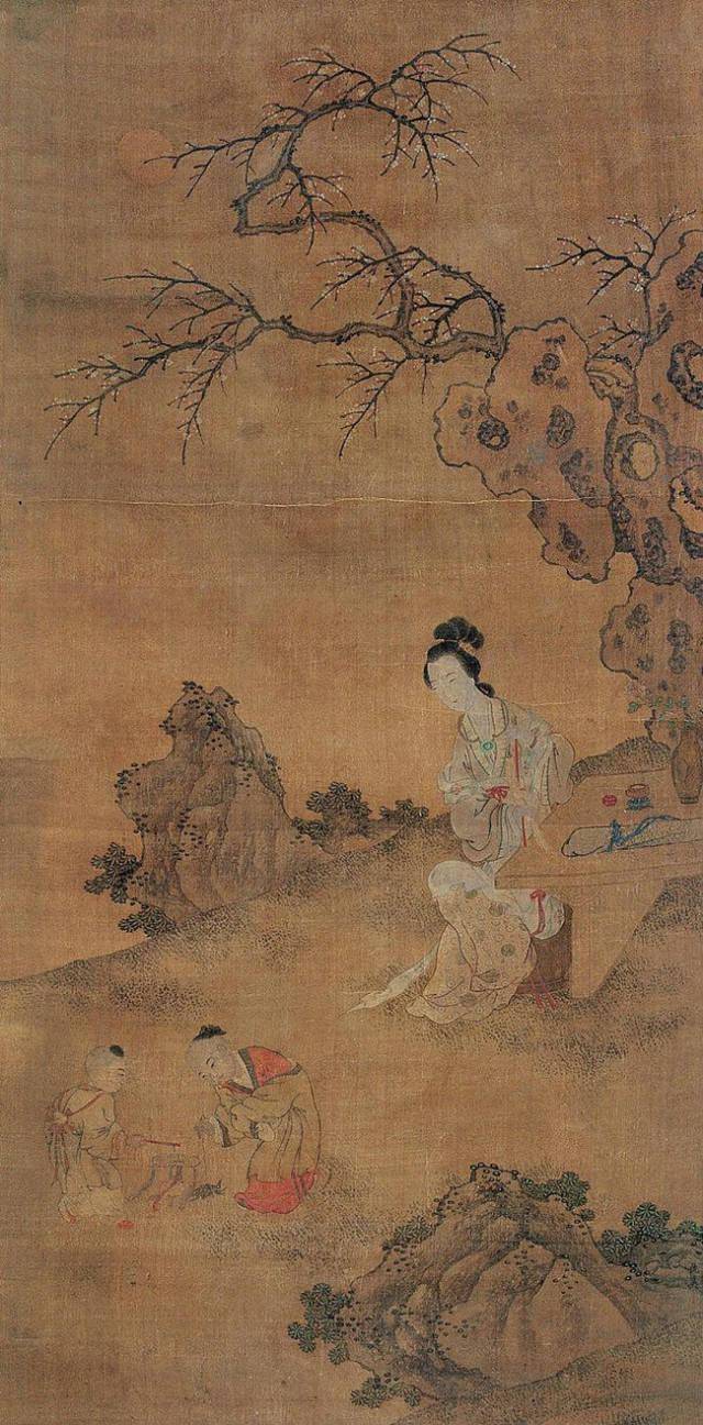 中国古美術 明代 仇英作款 仕女図 水墨画 絹本 肉筆 四尺 中堂画 掛け軸 仇英心目中的仕女图！_搜狐网