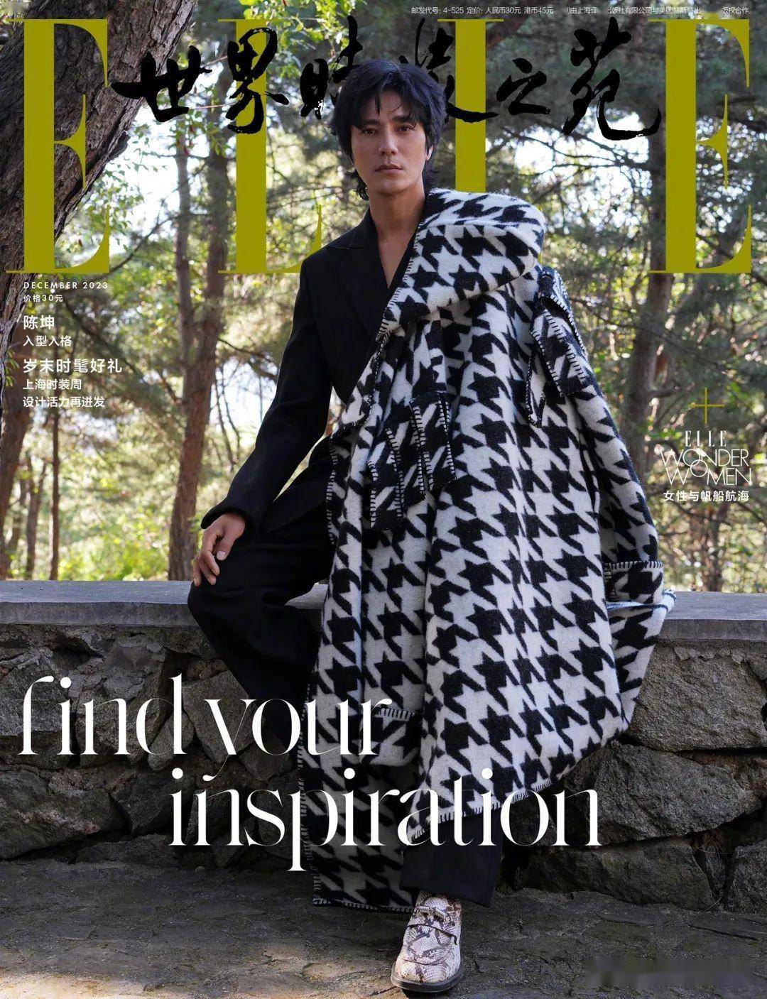 男星陈坤《elle》闭年刊封面大片,文艺绅士帅气深沉有格调_真容