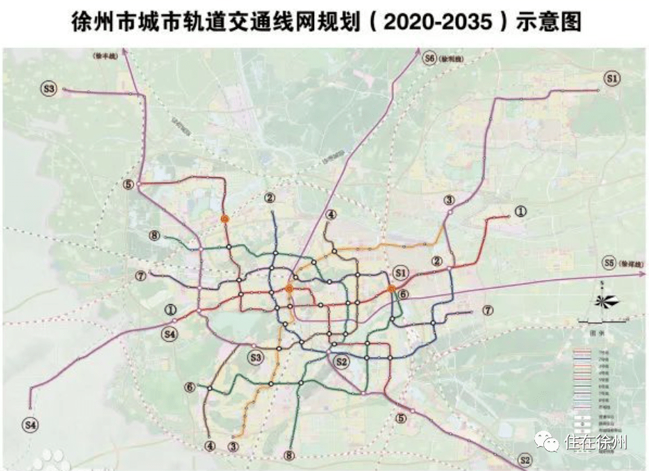 链接:徐州地铁"8 6"线网规划根据之前报道的《徐州市城市轨道交通线网