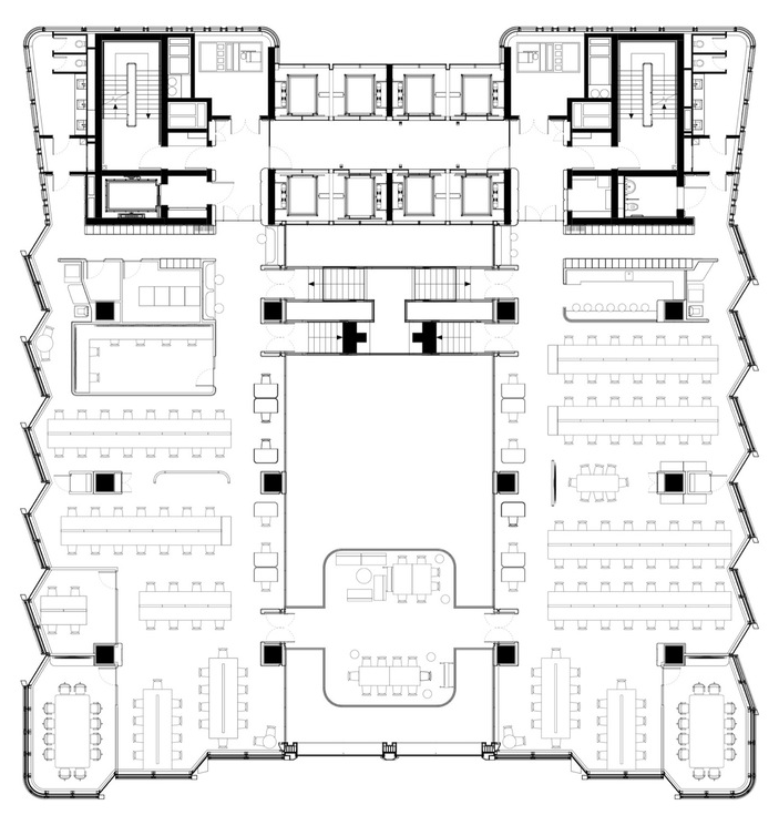 福斯特新作,通高中庭點亮辦公大樓_空間_平面圖_建築事務所