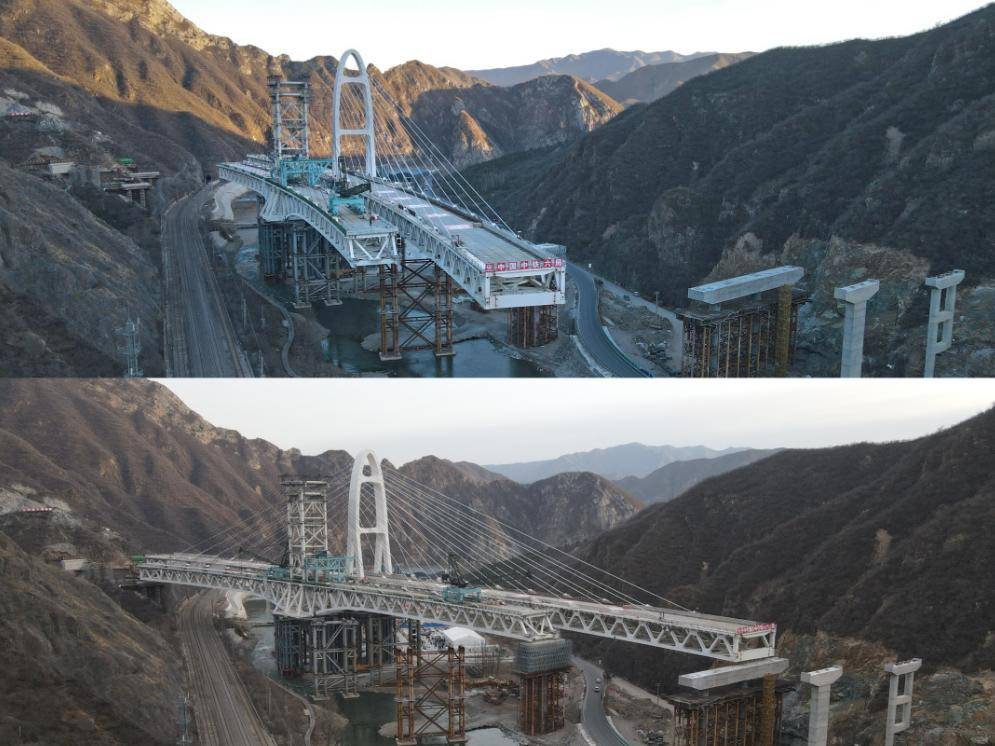 直击|国道109新线高速公路安家庄特大桥顺利转体_施工_门头沟区_铁路