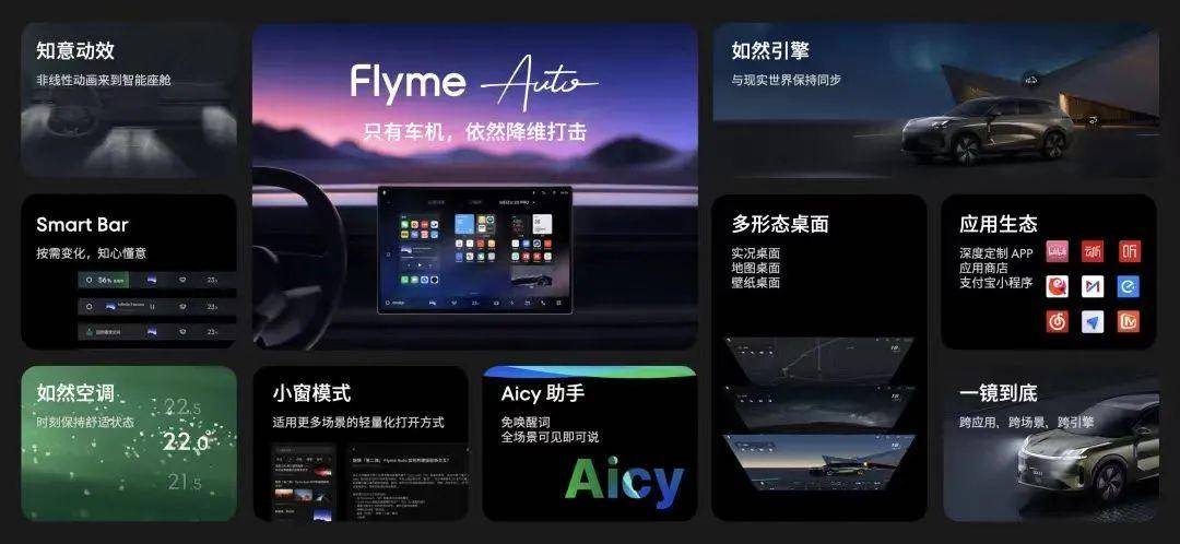 flyme auto為手機和車機互聯定製了flyme link的負一屏,同步手機生態