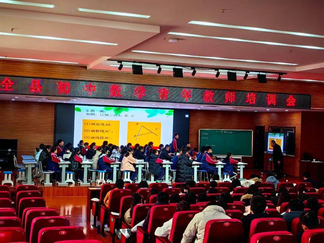 其次,费县二中陈健老师展示新授课《线段,射线,直线》.