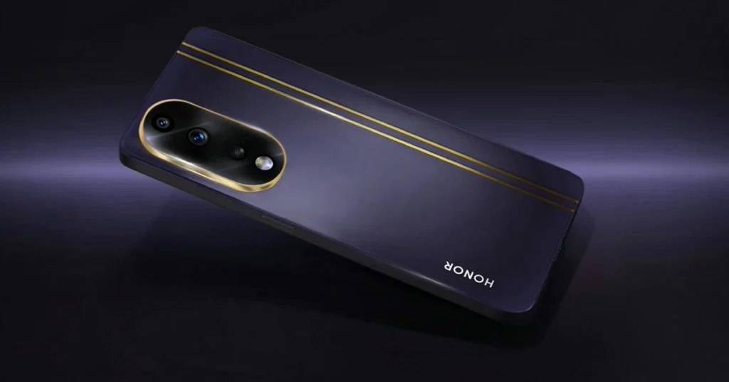 荣耀 90 GT 手机渲染图曝光：紫色为底，金色点缀 
