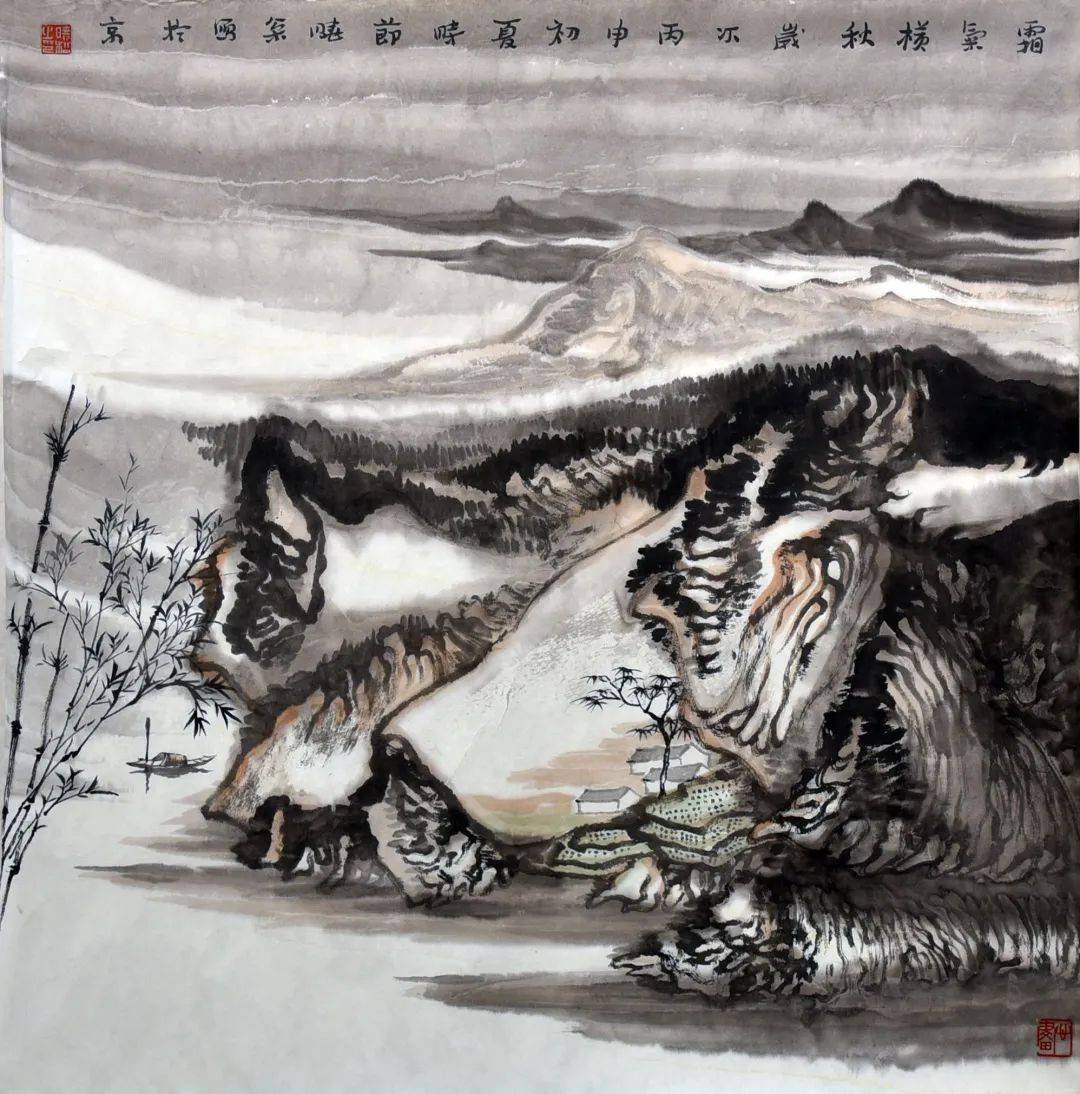 李晓松《霜气横秋》68×68cm△ 张葆冬《草原飘香》69×70cm