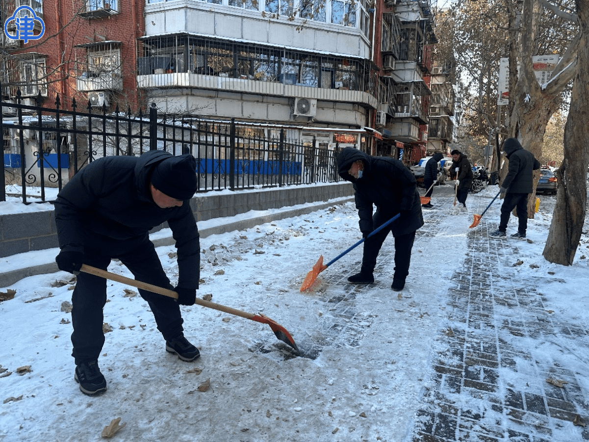 党员干部群众齐上阵,东丽区持续清雪除冰保畅通!_道路_积雪_非机动车
