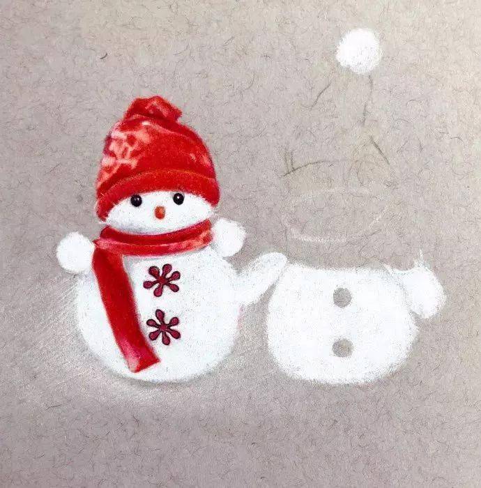 彩铅小雪人来啦!_水彩_白色_知识