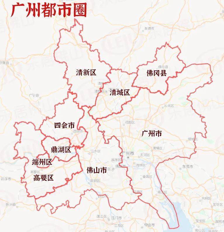 广州与佛山交界地图图片