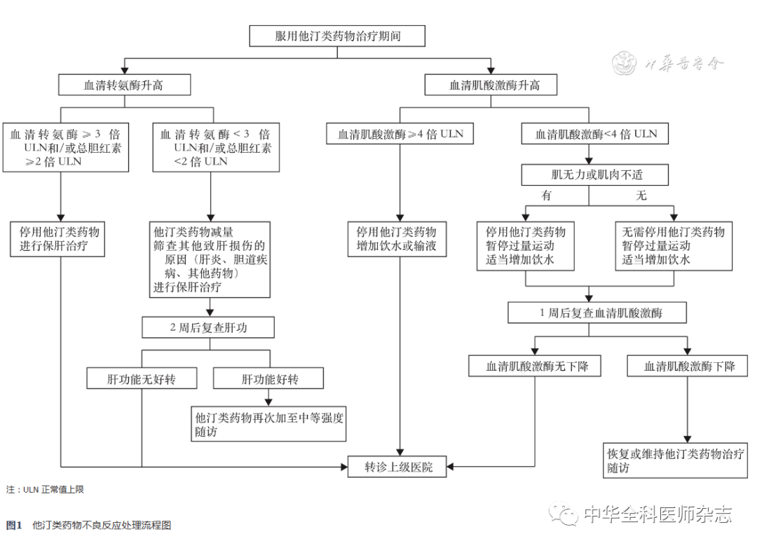 圖1他汀類藥物不良反應處理流程圖需關注他汀類藥物與其他藥物間的