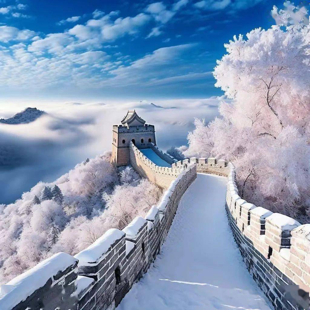 长城的雪景,苍茫大地,万里雪飘